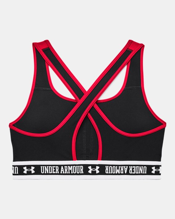 Damen Armour® Mid Crossback Block Sport-BH, Red, pdpMainDesktop image number 9